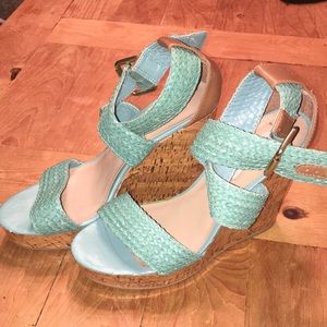Steve Madden teal wedges!